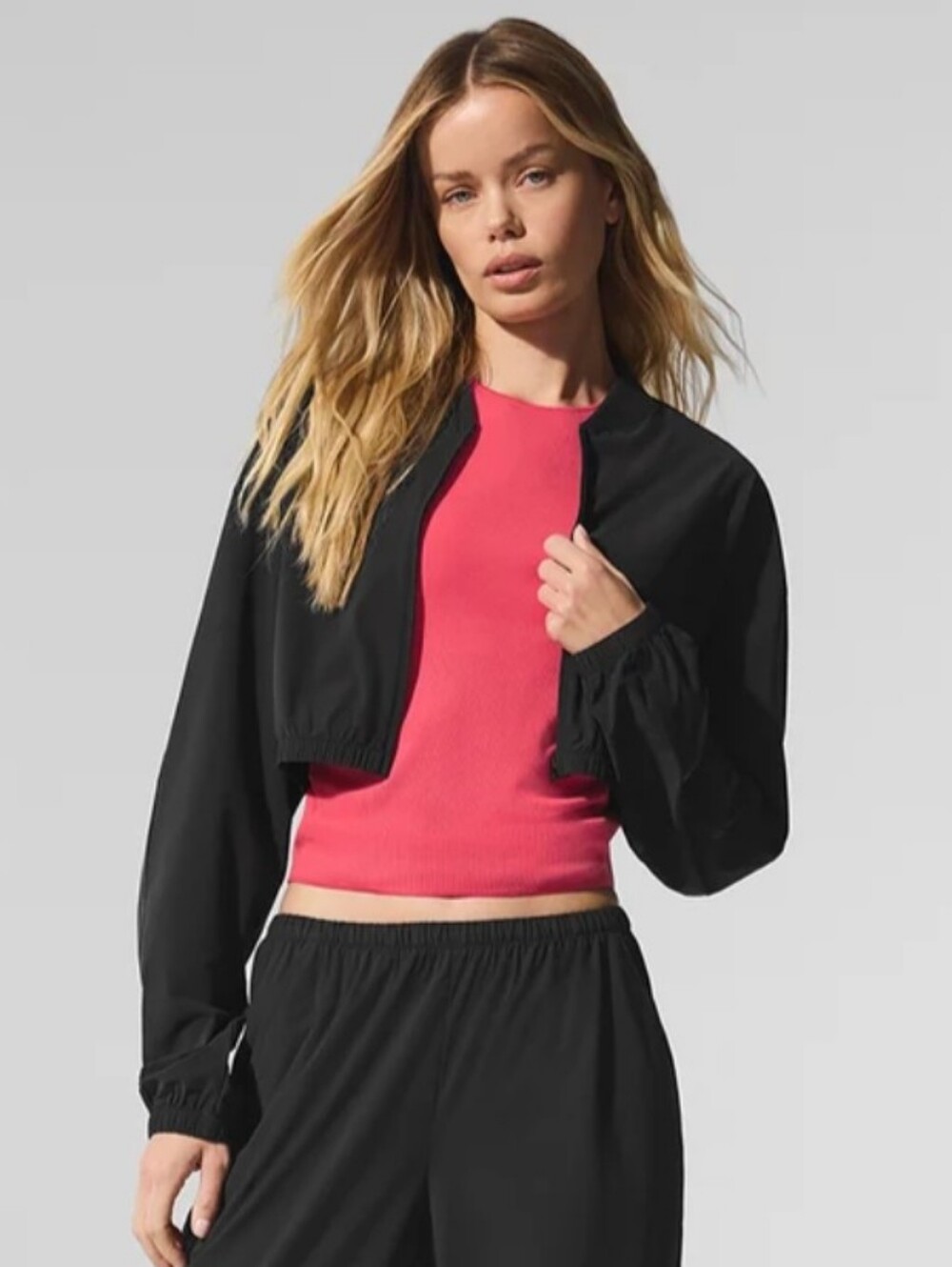 Alo Cropped Breezy Full Zip Jacket
